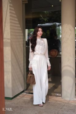 Quần ống rộng có dây đeo rời