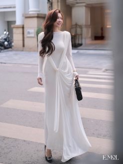 Váy nhúng thắt dây nhún bèo