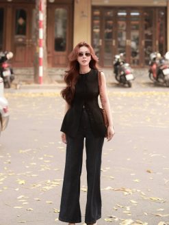 Áo peplum sát nách xẻ vạt