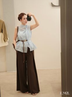 Áo tơ cổ xoắn kèm áo 2 dây có dây đi rời