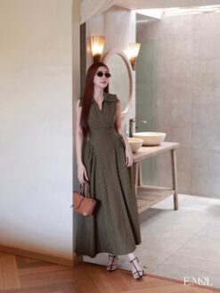 Váy sát nách cổ bẻ dáng dài